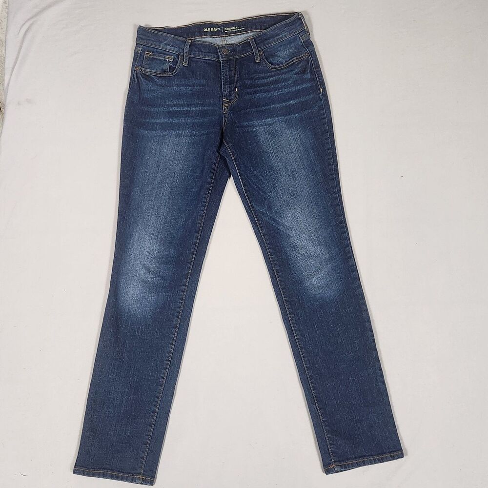Old Navy Original Mid Rise Jeans Womens Size 6 Regular Blue Stretch Skinny Denim - Picture 1 of 12